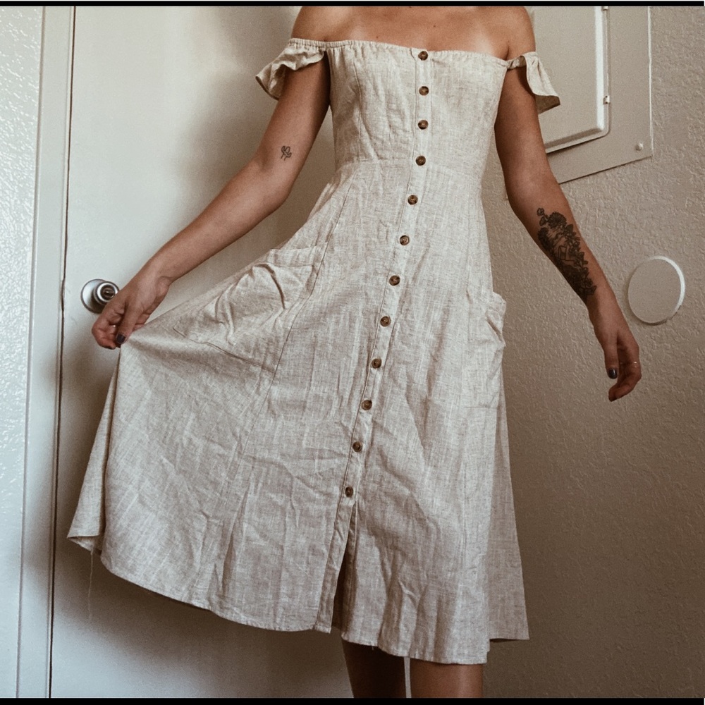 DRESS FORUM women’s midi linen dress